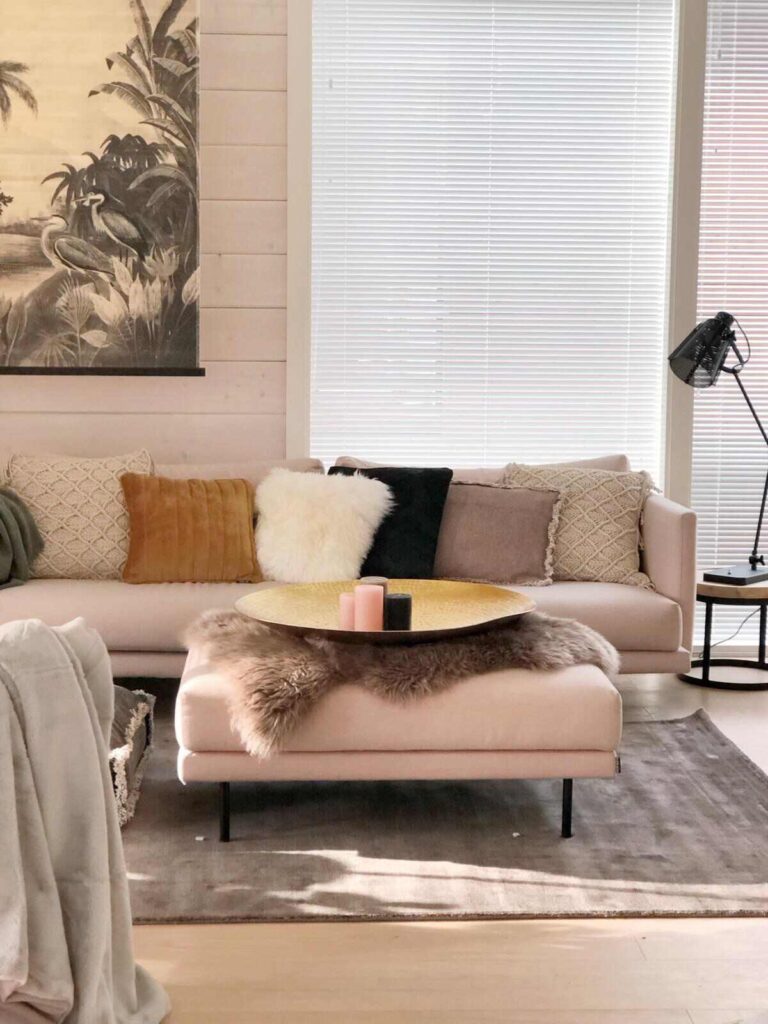 Snugg olohuone Cozy-matto, samettityynyt