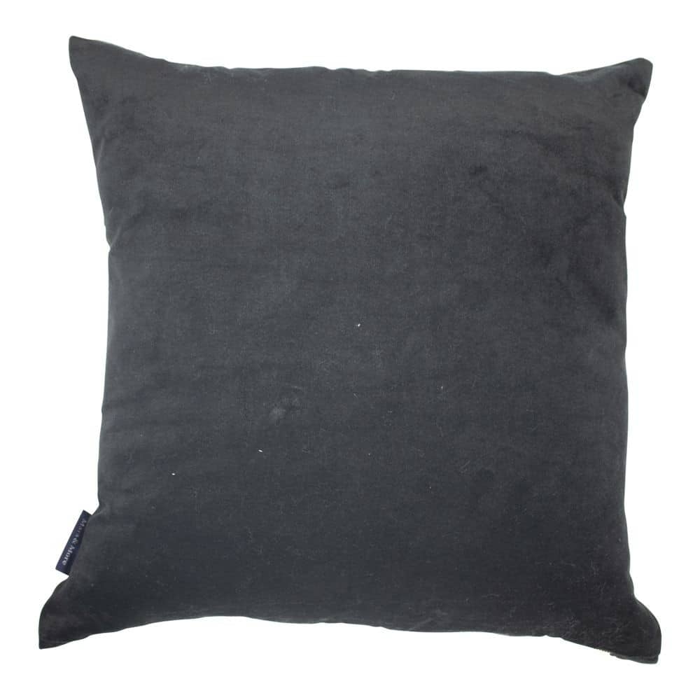 Snugg Musta samettityyny kukkakuviolla 45x45