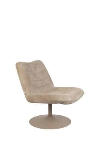 Beige Lounge Chair nojatuoli, pyörivä, samettipinta, matala selkänoja, sisustus
