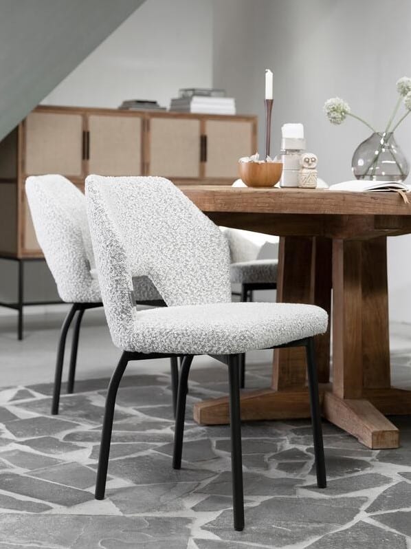 castello-dining-table-Bloom ruokapöydän tuoli harmaa_boucle