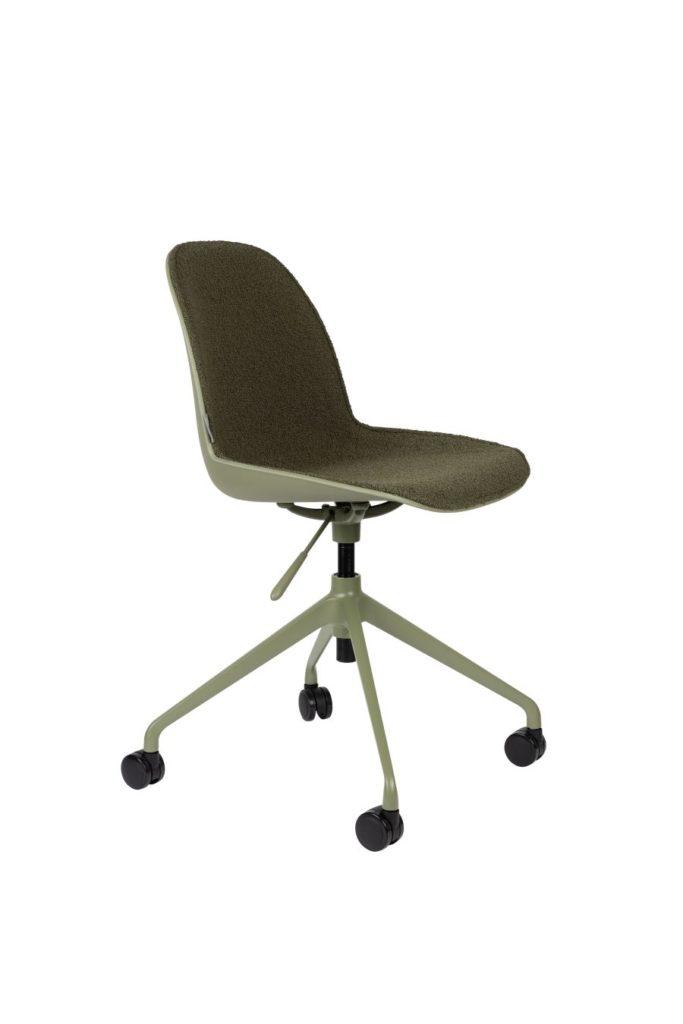 Vihreä Albert Kuip toimistotuoli ergonomisella muodolla, kangaspäällyste, sopii koti- ja toimistokäyttöön.