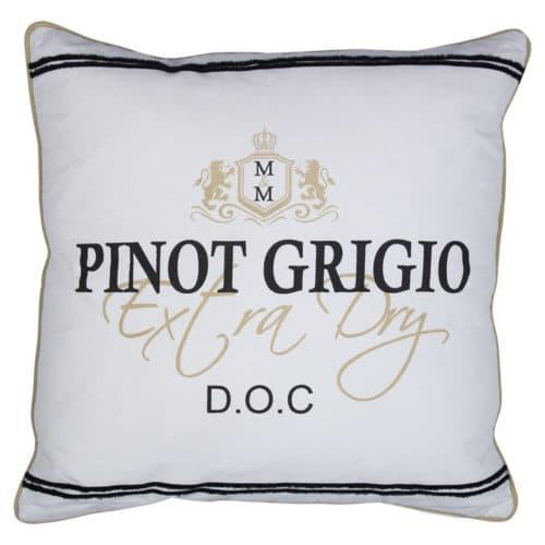 Sisustustyyny valkoinen_ wine pinot gricio