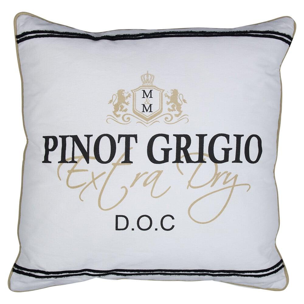 Sisustustyyny valkoinen_ wine pinot gricio