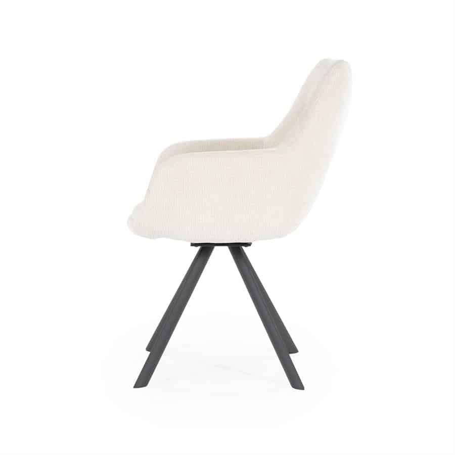 Bliss pyörivä ruokapöydän tuoli käsinojilla, beige