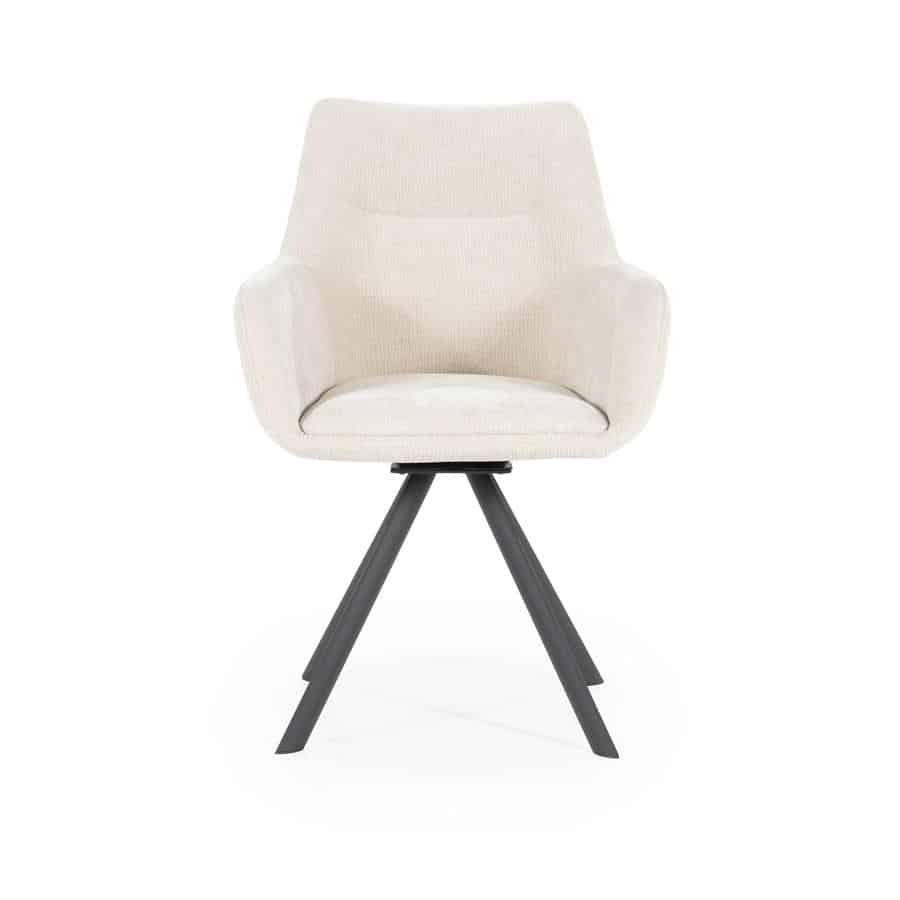 Bliss pyörivä ruokapöydän tuoli käsinojilla, beige