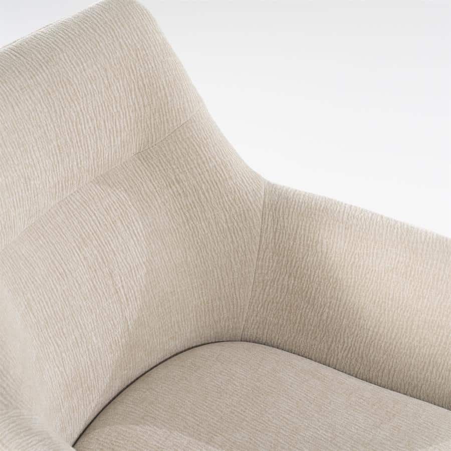 Bliss pyörivä ruokapöydän tuoli käsinojilla, beige