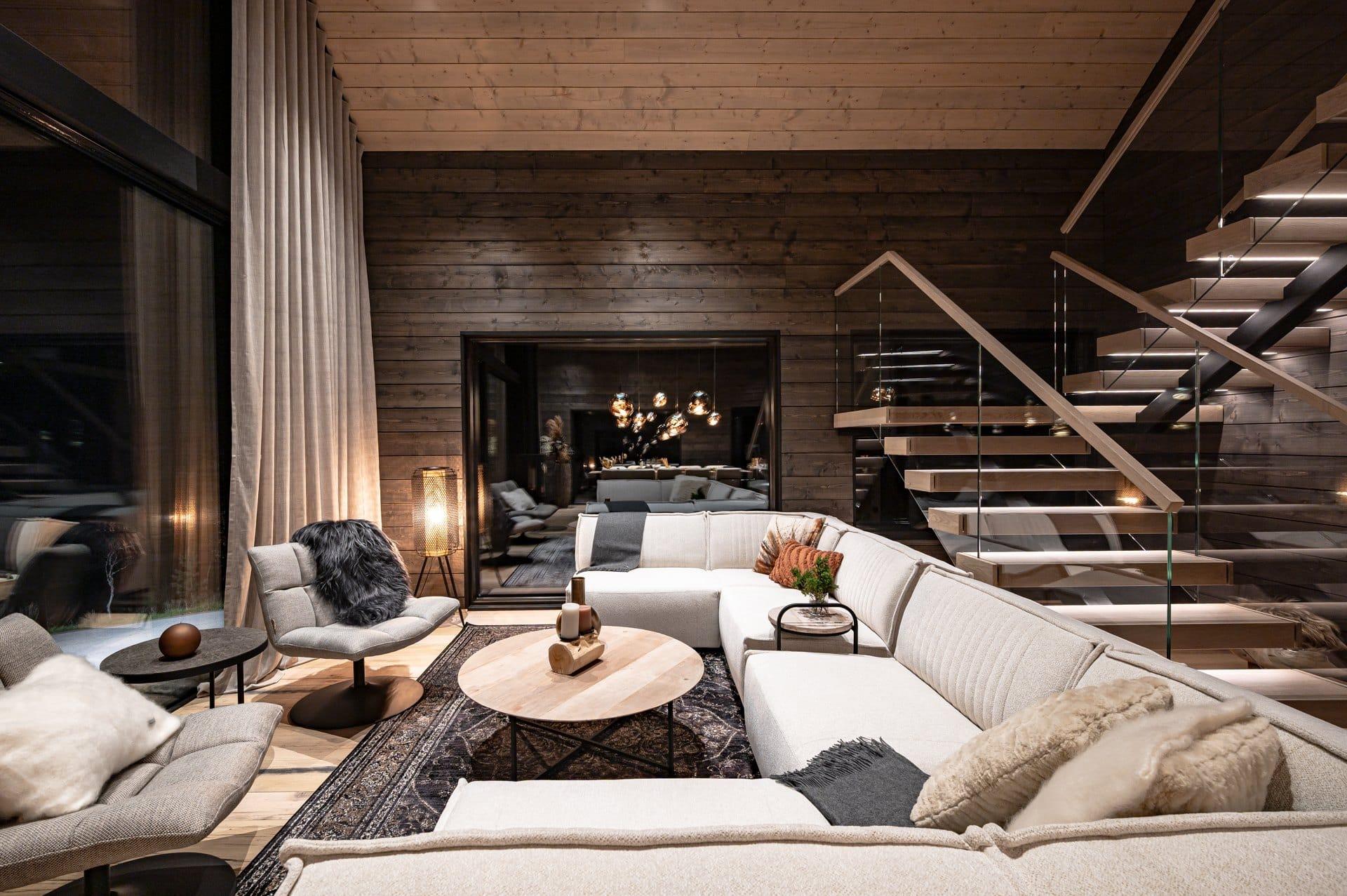 Snugg huonekalut mökin sisustuksessa_Aura Arctic Chalets