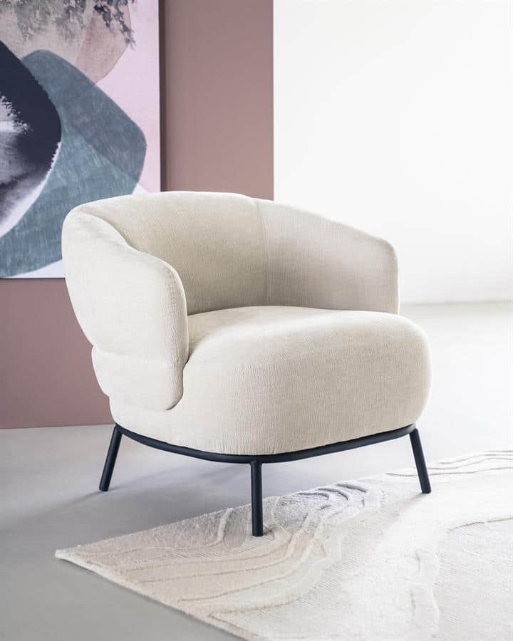 David nojatuoli, beige, pehmeä samettimainen kangas, matala selkänoja, Kirkkonummella SNUGG Living