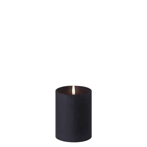 Uyuni led kynttilä, musta, 10 cm korkea, aidon näköinen, vahapinta, olohuoneen koriste