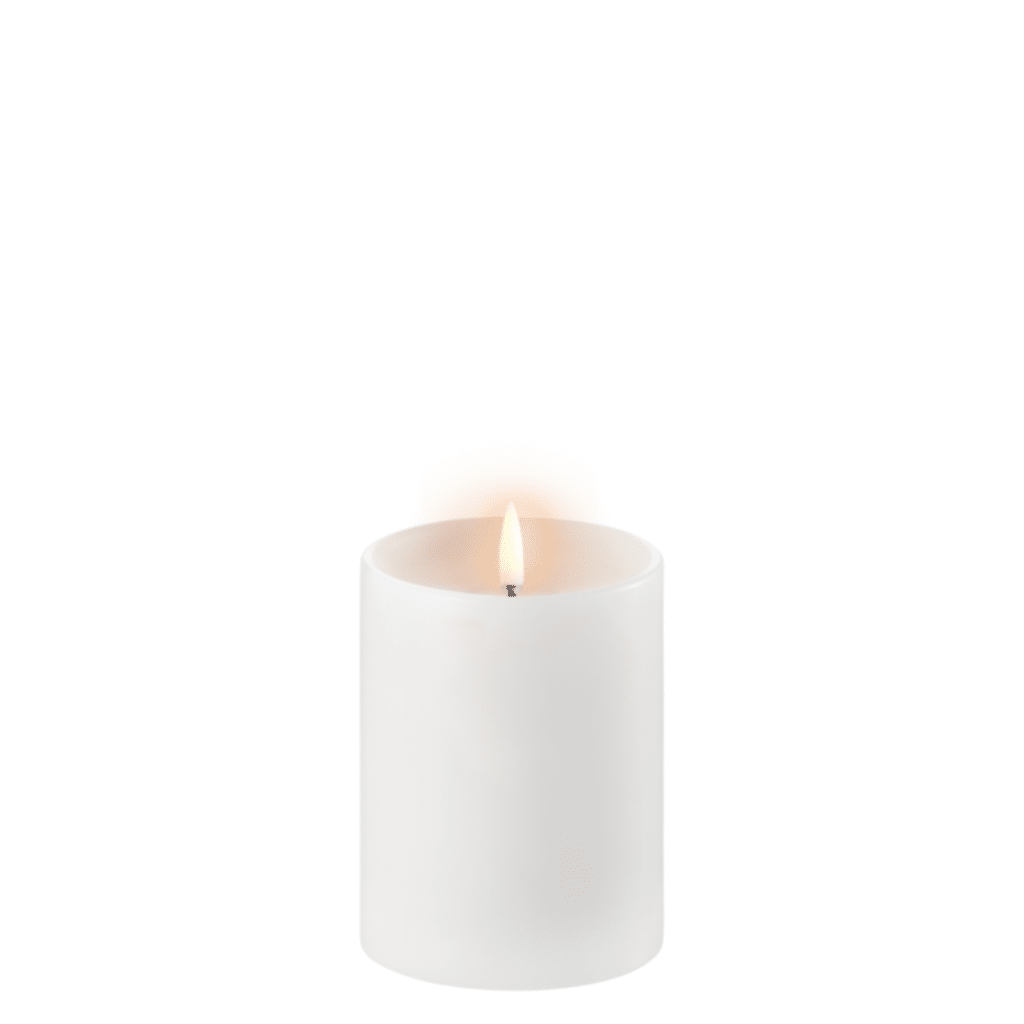 Uyuni led kynttilä, valkoinen, 10 cm, rustiikkinen pinta, turvallinen sisäkäyttöön