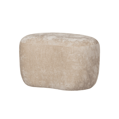 Woood rahi beige chenille verhoilulla, orgaaninen malli, luonnonvalkoinen väri.