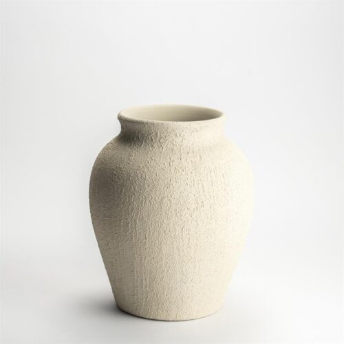 Rustiikki saviruukku beige, medium-koko, terracotta, moderniin sisustukseen