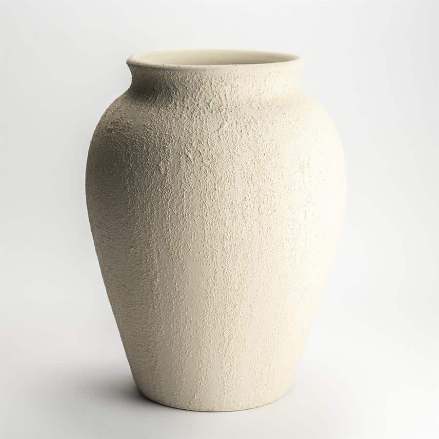 Iso rustiikki beige saviruukku sisustukseen, luonnollinen terracotta materiaali 40cm x 45cm