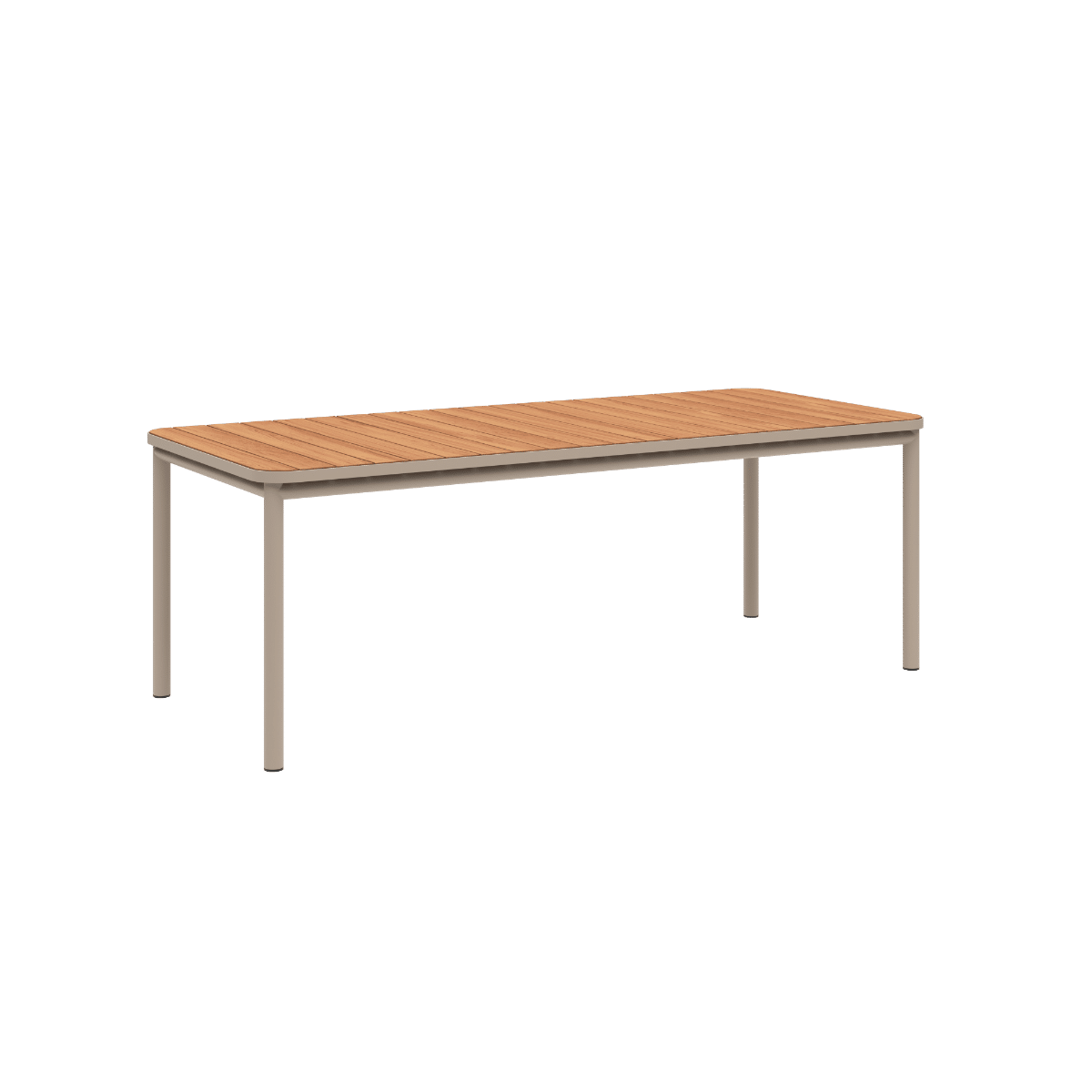 Puinen ruokapöytä Kirra 210x90, tiikkiä, taupe