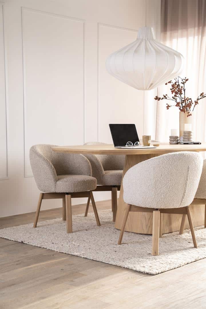 Livia puinen ruokatuoli, beige Hush - Image 4